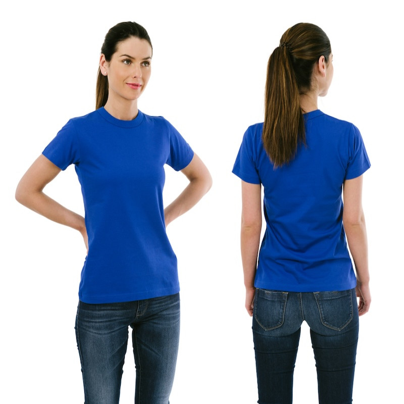 Made in Portugal T-Shirt Organic Pima Combed Cotton Unisex Crewneck Regular Fit Electric Blue Color